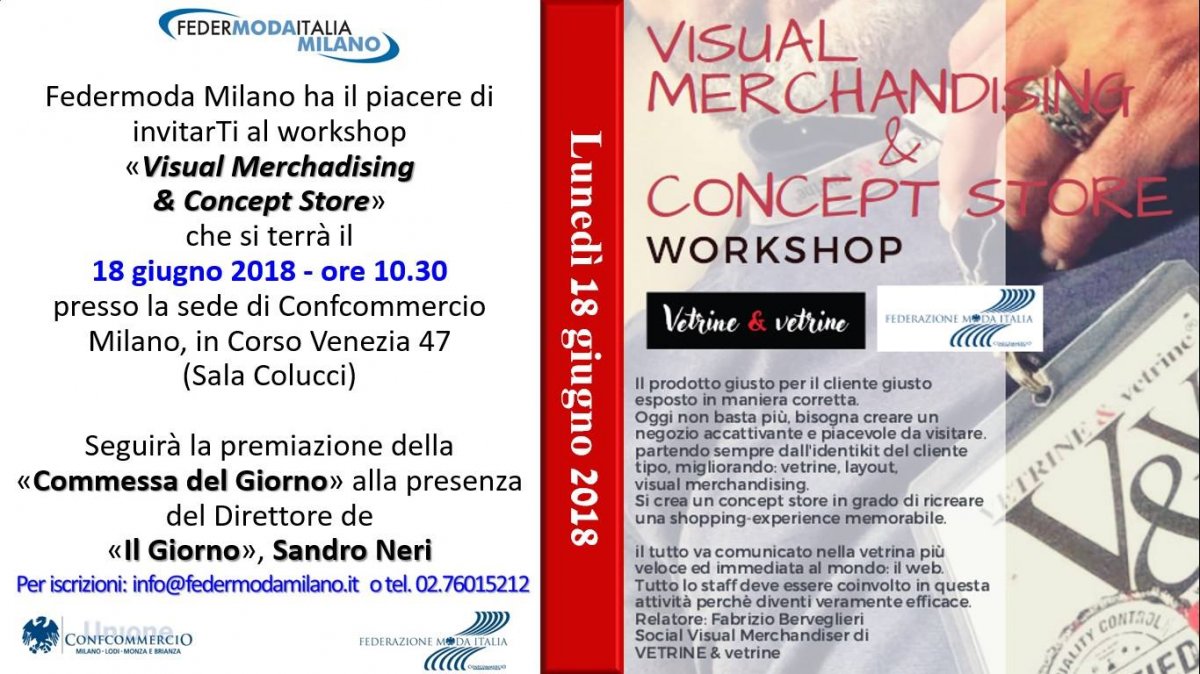 a milano il workshop visual merchandising & concept store dove Berveglieri Fabrizio era il relatore